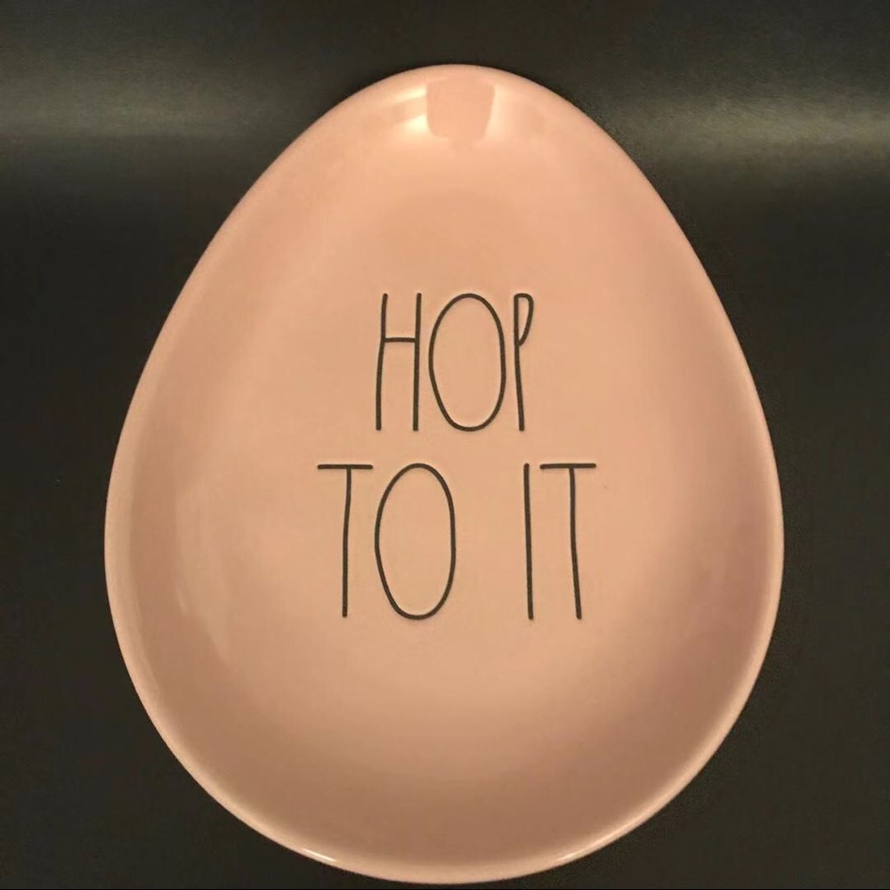 Rae Dunn Hop to It Easter Pink Plate